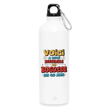 Humour Anniversaire 40 Ans - Gourde en inox avec mousqueton 750 ml - blanc - Devant