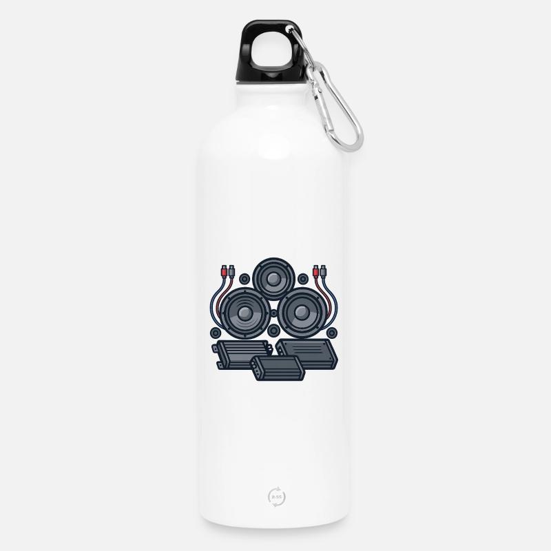 Gestaltung der Tontechnik - Trinkflasche mit Karabiner 750 ml - Weiß