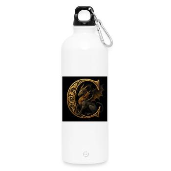C - Magisches Ornament mit Chimäre - Trinkflasche mit Karabiner 750 ml - Weiß - Vorne