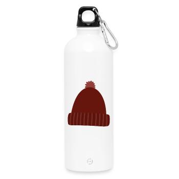 Warm Autumn Knit Beanie - Water Bottle with carabiner 750 ml - white - Front