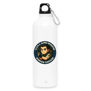 S.T.A.R.S. Alpha Operative - Water Bottle with carabiner 750 ml - white - Front