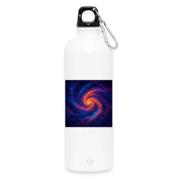 Galactic vortex in space - Water Bottle with carabiner 750 ml - white - Front