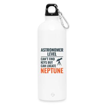 Sonnensystem Planeten Weltraumkunst - Trinkflasche mit Karabiner 750 ml - Weiß - Vorne