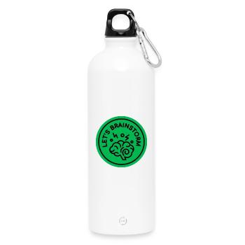 Cerveau créatif avec slogan motivant - Gourde en inox avec mousqueton 750 ml - blanc - Devant