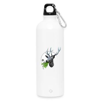 Un cerf vomit des coronavirus - Gourde en inox avec mousqueton 750 ml - blanc - Devant
