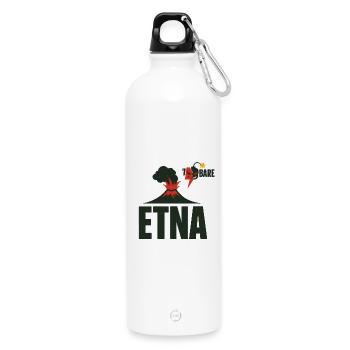 Etna Eruption Graphic T-Shirt - Water Bottle with carabiner 750 ml - white - Front