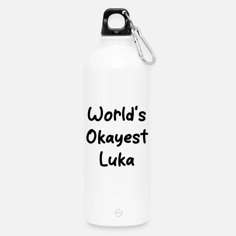 World-s_okayest_Luka - Trinkflasche mit Karabiner 750 ml - Weiß
