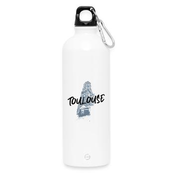 Illustration monochrom Toulouse Saint-Nicolas - Trinkflasche mit Karabiner 750 ml - Weiß - Vorne