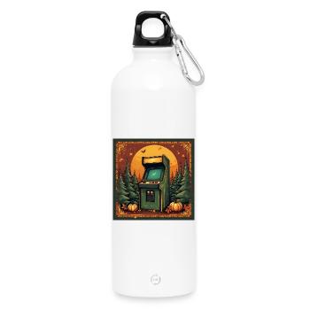 Vintage Arcade Tapestry - Trinkflasche mit Karabiner 750 ml - Weiß - Vorne