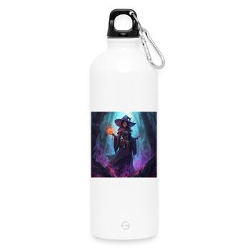 Enchanted Cave Witch - Water Bottle with carabiner 750 ml - white - Front