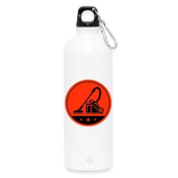Staubsauger Putzen - Trinkflasche mit Karabiner 750 ml - Weiß - Vorne