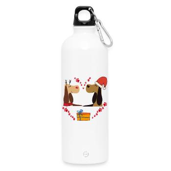 Le bonheur de Noël - Gourde en inox avec mousqueton 750 ml - blanc - Devant