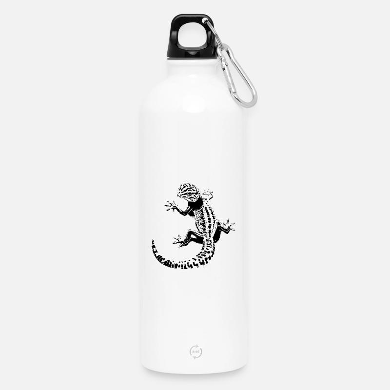 Gecko léopard - Gourde en inox avec mousqueton 750 ml - blanc