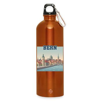 Bern Riverside Cityscape - Water Bottle with carabiner 750 ml - burnt orange - Front