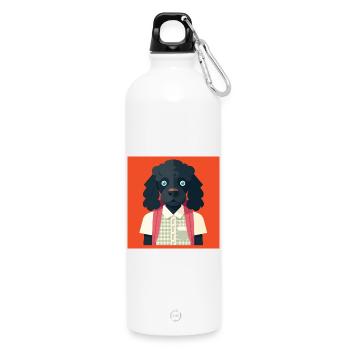 MENSCHLICHER HUND – Baby & Kinder - Trinkflasche mit Karabiner 750 ml - Weiß - Vorne