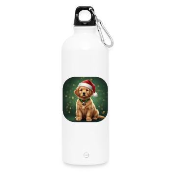 Cloche de Noël du Bébé Père Noël - Gourde en inox avec mousqueton 750 ml - blanc - Devant