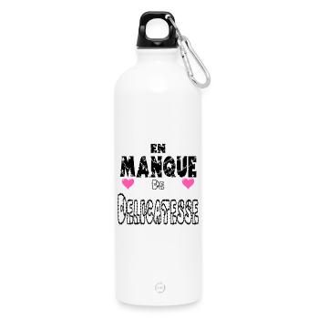 En Manque de Délicatesse - Gourde en inox avec mousqueton 750 ml - blanc - Devant
