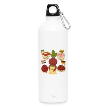 beetroot - Water Bottle with carabiner 750 ml - white - Front