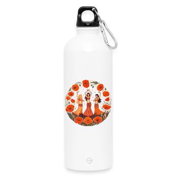 Poppy Circle Bauchtanz-Trio - Trinkflasche mit Karabiner 750 ml - Weiß - Vorne