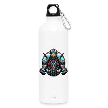 Robot Samurai - Trinkflasche mit Karabiner 750 ml - Weiß - Vorne