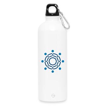 Kreis Mandala Netzwerk - Trinkflasche mit Karabiner 750 ml - Weiß - Vorne