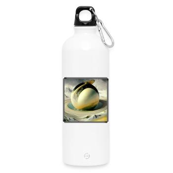 Sphärenring im surrealen Wüstenmeer - Trinkflasche mit Karabiner 750 ml - Weiß - Vorne