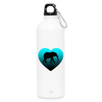 Éléphant - Gourde en inox avec mousqueton 750 ml - blanc - Devant