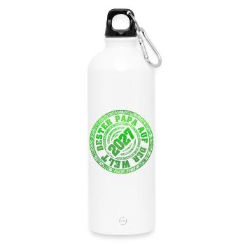 2027 - Gourde en inox avec mousqueton 750 ml - blanc - Devant