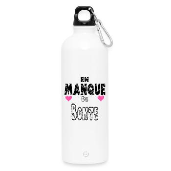 En Manque de Bonté - Gourde en inox avec mousqueton 750 ml - blanc - Devant
