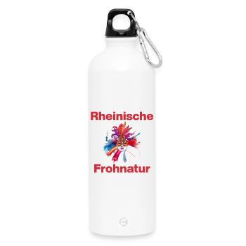 RHEINISCHE FROHNATUR, JECK! KARNEVAL SESSION - Trinkflasche mit Karabiner 750 ml - Weiß - Vorne