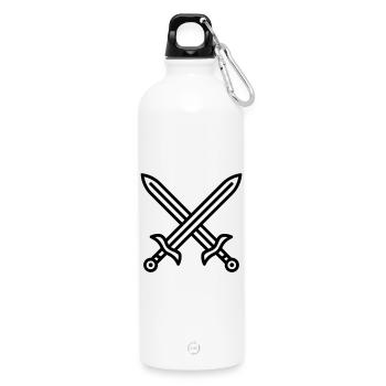 Sword Combat - Water Bottle with carabiner 750 ml - white - Front