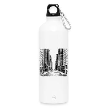Rue moderne - Gourde en inox avec mousqueton 750 ml - blanc - Devant