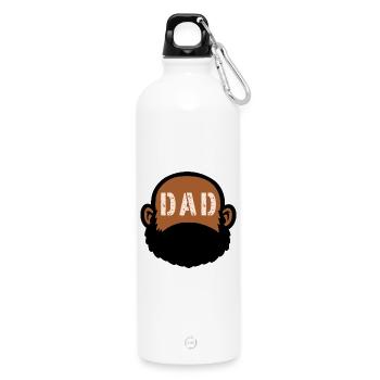 DAD BEARD - Water Bottle with carabiner 750 ml - white - Front