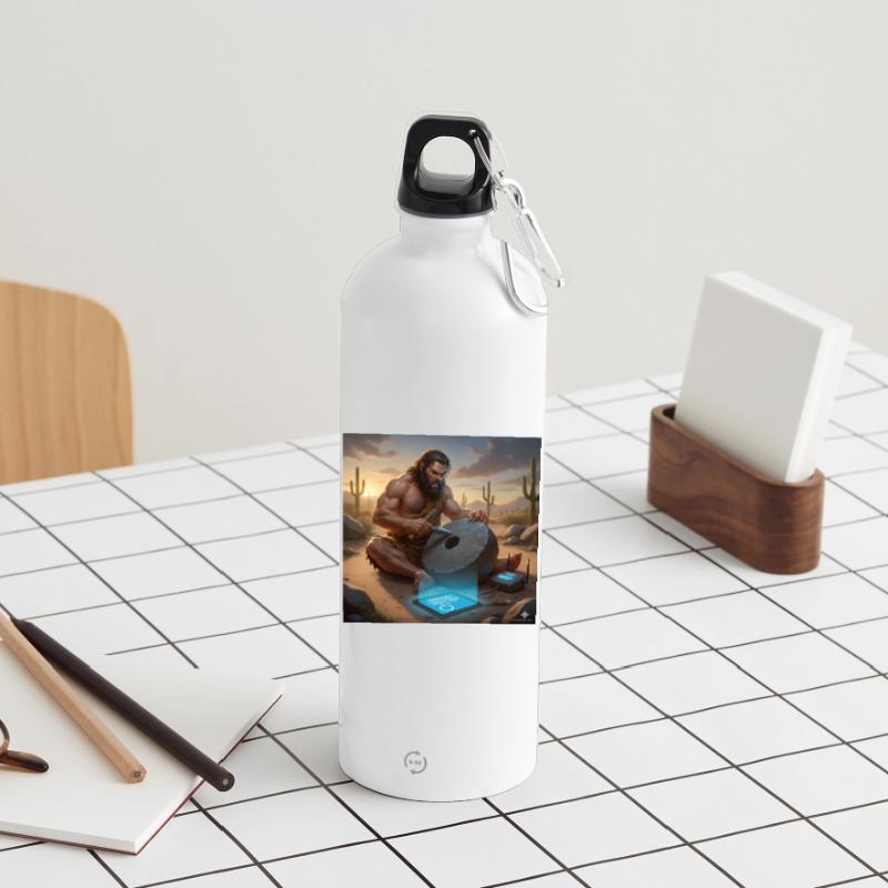 Caveman Tech Support - The First Tutorial Water Bottle with carabiner 750 ml