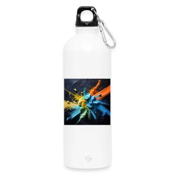 Regenbogenstaub-Explosion - Trinkflasche mit Karabiner 750 ml - Weiß - Vorne