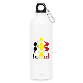 Icône des couleurs du drapeau belge de l’Atomium Bruxelles - Gourde en inox avec mousqueton 750 ml - blanc - Devant