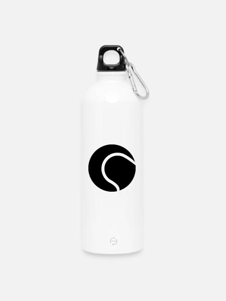Tennisball - Trinkflasche mit Karabiner 750 ml - Weiß