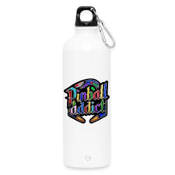 Flipper-Junkie - Trinkflasche mit Karabiner 750 ml - Weiß - Vorne