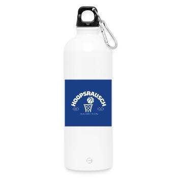 Hoopsrausch Basketball Emblem - Water Bottle with carabiner 750 ml - white - Front