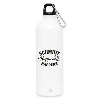 Schmidt Happens Wortwitz - Trinkflasche mit Karabiner 750 ml - Weiß - Vorne