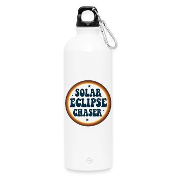 Solar eclipse chaser - Water Bottle with carabiner 750 ml - white - Front