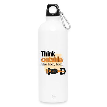 Denken Sie an Formel-Car-Rennen außerhalb der Boxen - Trinkflasche mit Karabiner 750 ml - Weiß - Vorne