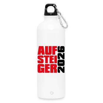 Aufsteiger 2026 Aufstieg - Trinkflasche mit Karabiner 750 ml - Weiß - Vorne