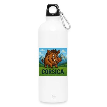 Cignale Corsu - Water Bottle with carabiner 750 ml - white - Front