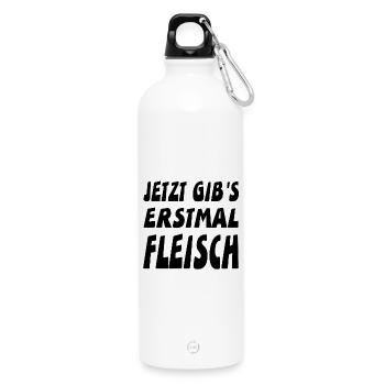 Fleisch - Trinkflasche mit Karabiner 750 ml - Weiß - Vorne