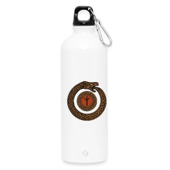 Uroboros Runenkreis - Trinkflasche mit Karabiner 750 ml - Weiß - Vorne