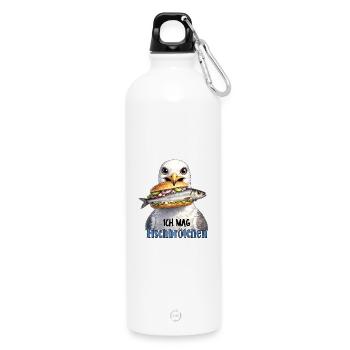 Ich mag Fischbrötchen - Trinkflasche mit Karabiner 750 ml - Weiß - Vorne
