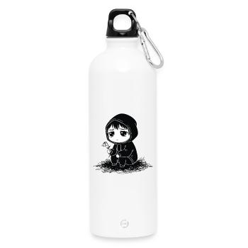 Child Hoodie Faded Flower Sadness - Water Bottle with carabiner 750 ml - white - Front