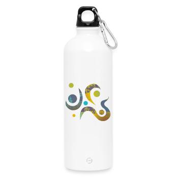Yoga design_17 - Water Bottle with carabiner 750 ml - white - Front