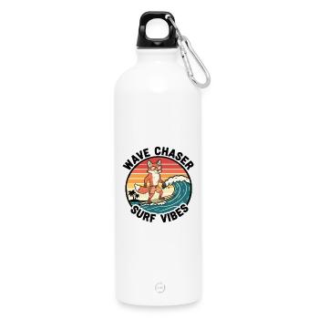 Fox Surfer Wave Chaser Surf-Vibes - Trinkflasche mit Karabiner 750 ml - Weiß - Vorne